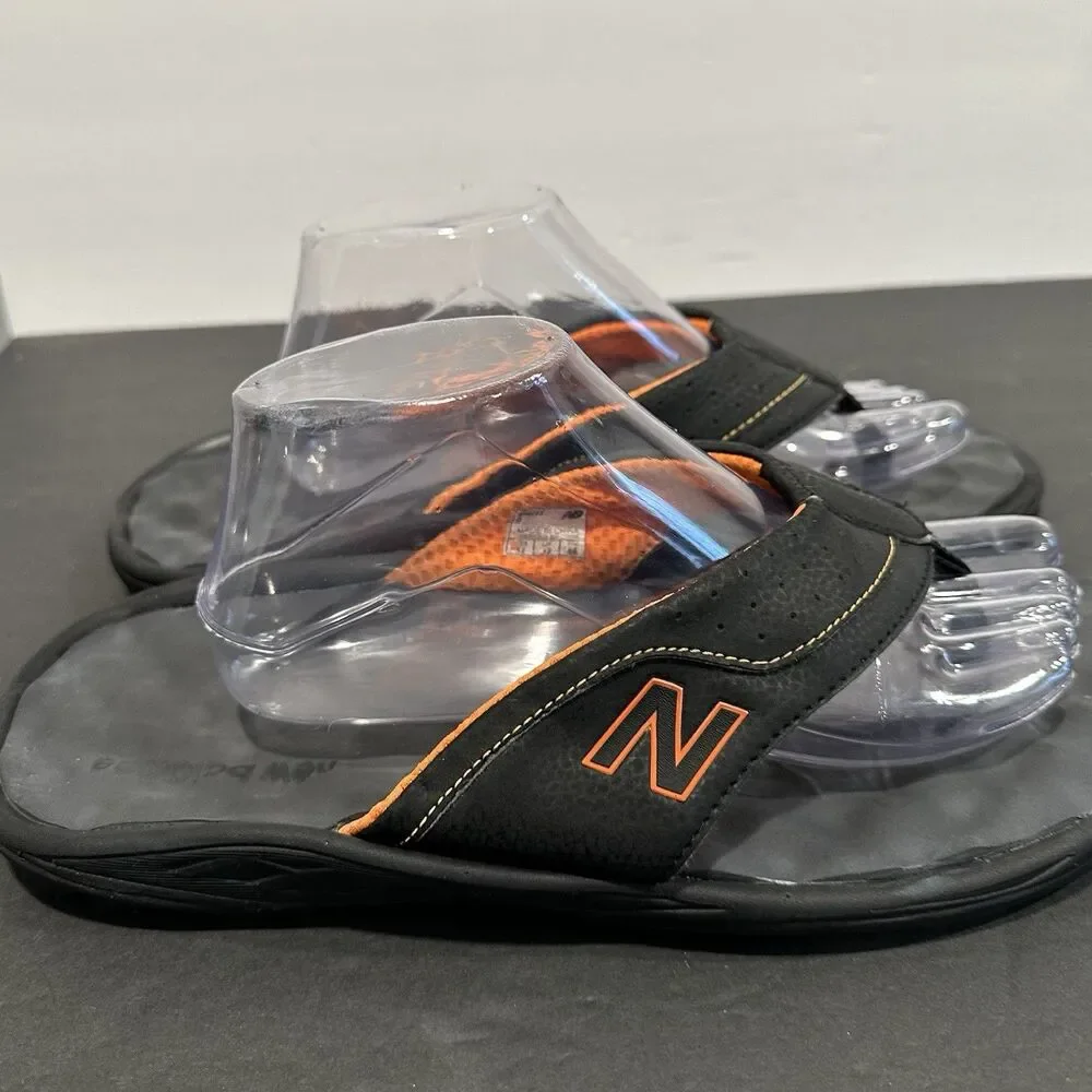 New Balance Minimus Vibram Sandals Mens Size 12 Black Orange Minimalist Thong NB